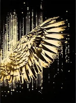 Black And Gold Angel Fine Wing Canvas Painting Wall Art Poster Sunrise-sunsetsales