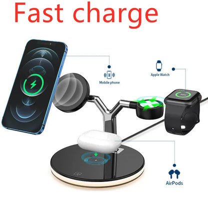 Compatible with Apple, 3 In 1 Magnetic Wireless Charger 15W Fast Charging Station For Magsafe Chargers Sunrise-sunsetsales