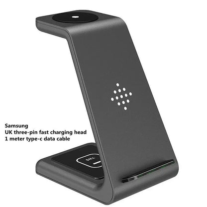 3 In 1 Fast Charging Station Wireless Charger Stand Wireless Quick Charge Dock For Phone Holder Sunrise-sunsetsales