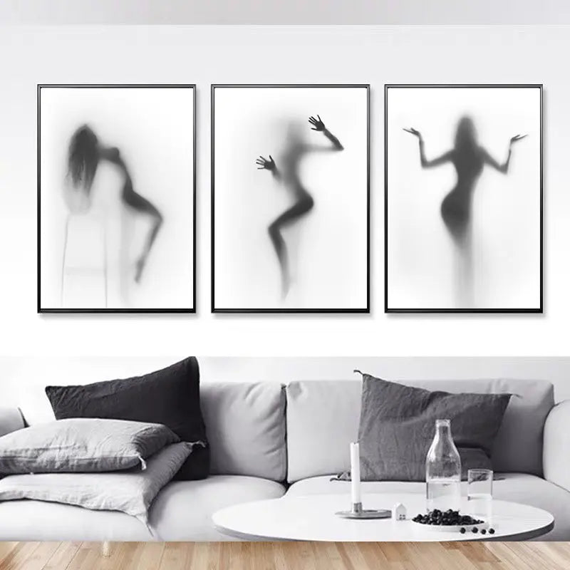 Black And White Abstract Wall Art Canvas Painting Picture Sunrise-sunsetsales