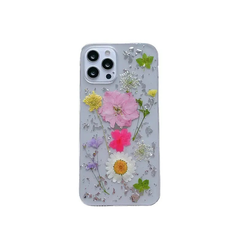 Silver Foil Dried Flowers For Mobile Phone Cases Epoxy Transparent Sunrise-sunsetsales