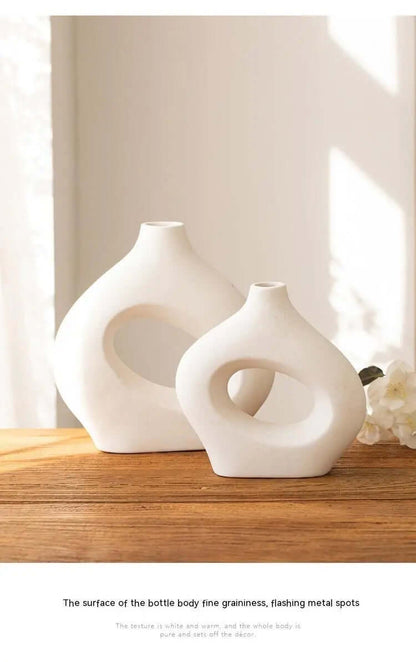 Ceramic Vase Circle Vase Second Generation Decoration Crafts Soft Vase Sunrise-sunsetsales