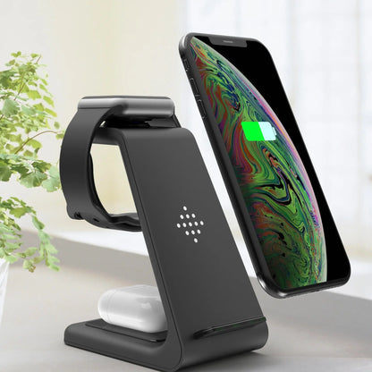 3 In 1 Fast Charging Station Wireless Charger Stand Wireless Quick Charge Dock For Phone Holder Sunrise-sunsetsales