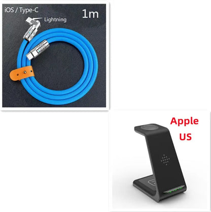 3 In 1 Fast Charging Station Wireless Charger Stand Wireless Quick Charge Dock For Phone Holder Sunrise-sunsetsales