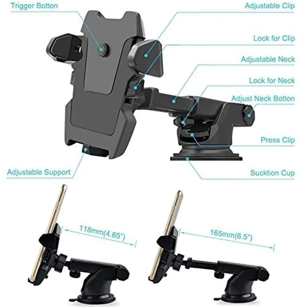 Windshield Car Phone Holder Universal in Car Cellphone Holder Stand Adjustable Phone Suction Cup Holder Car Mount Phone Stand Sunrise-sunsetsales