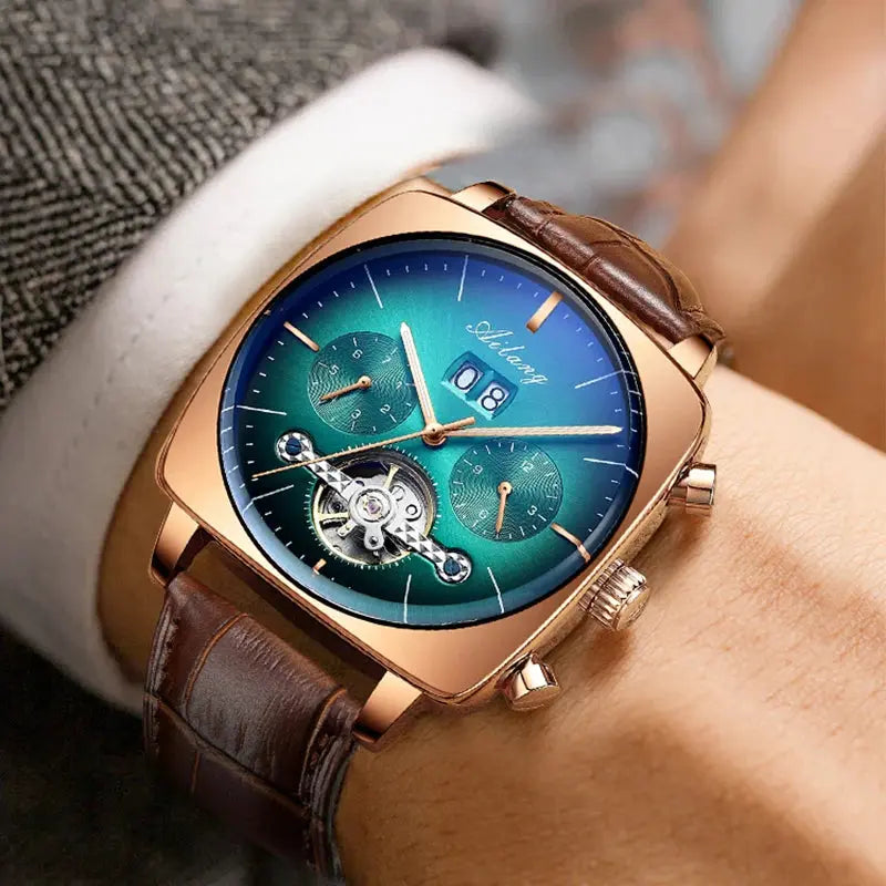 2022AILANG famous brand watch montre automatique luxe chronograph Square Large Dial Watch Hollow Waterproof mens fashion watches Sunrise-sunsetsales