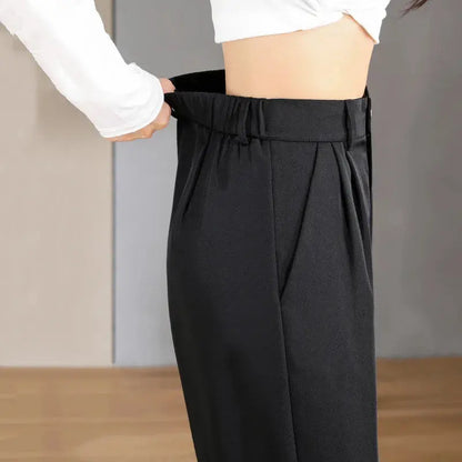 Women Chic Office Wear Straight Pants Vintage High  Ladies Trousers Baggy Korean NEW Spring/Summer/Autumn Wide Leg Female Sunrise-sunsetsales