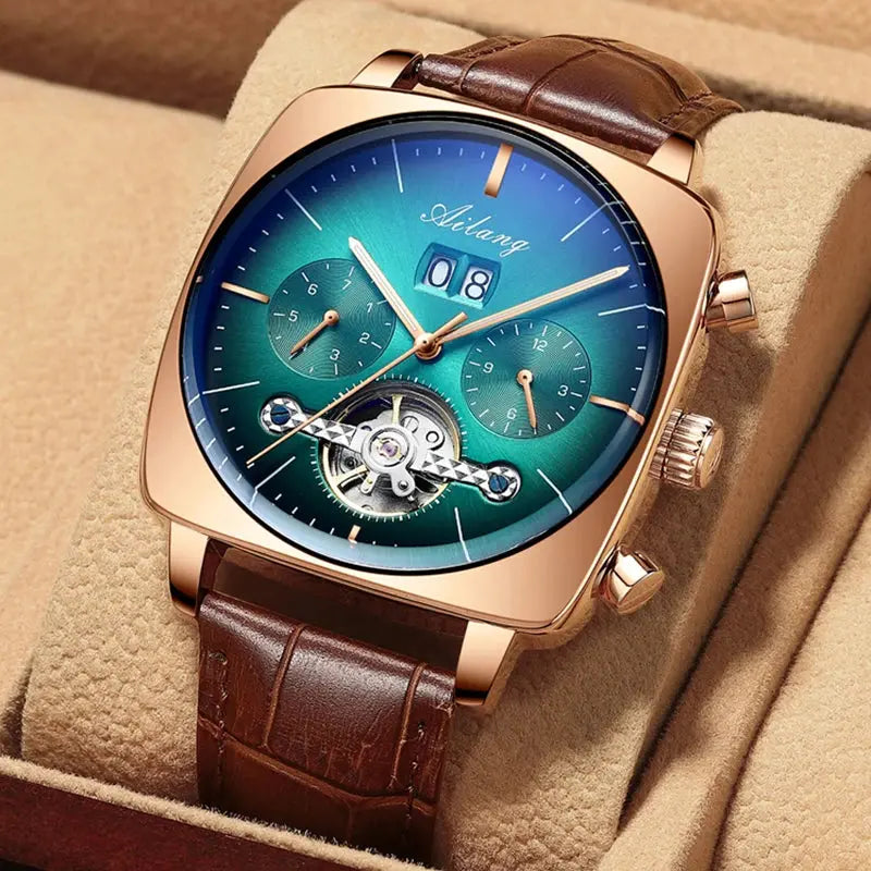 2022AILANG famous brand watch montre automatique luxe chronograph Square Large Dial Watch Hollow Waterproof mens fashion watches Sunrise-sunsetsales