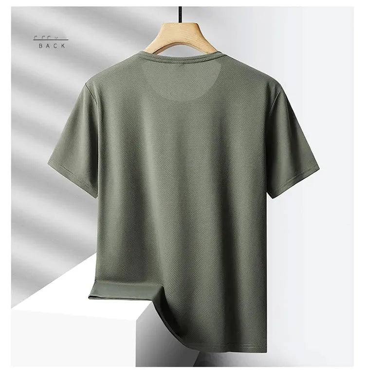 Quick Dry Sport Fashion T Shirt Men'S 2024 Short Sleeves Summer Casual Black Green OverSize 6XL 7XL Top Tees GYM Tshirt Clothes Sunrise-sunsetsales