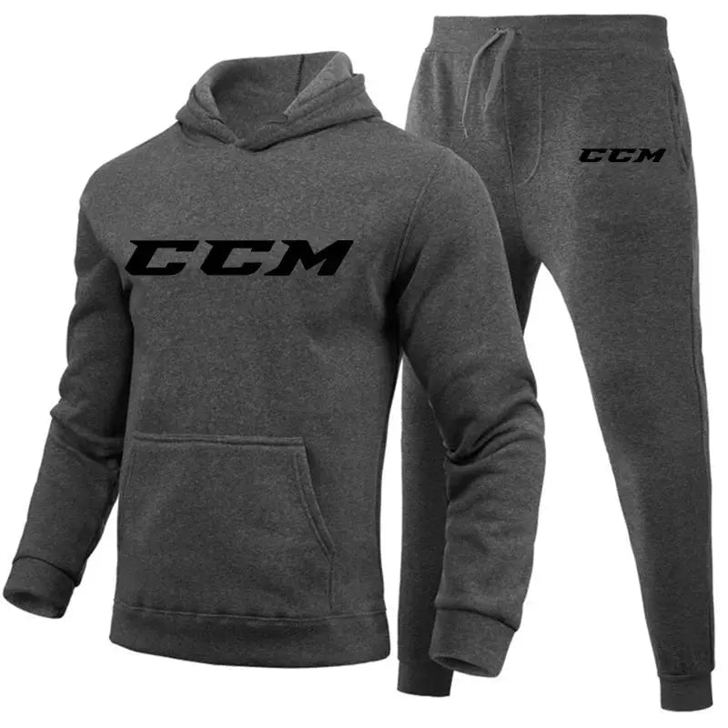 Men CCM Tracksuit Casual 2 Pieces Sets Sweatshirt Hooded+Sweatpants CCM Print Sportswear Mens Clothes Jogger Sport Suit Sunrise-sunsetsales