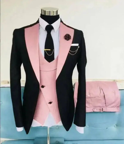 New Costume Slim Fit Men Suits Slim Fit Business Suits Groom Black Tuxedos for Formal Wedding Suits Jacket Pant Vest 3 Pieces Sunrise-sunsetsales