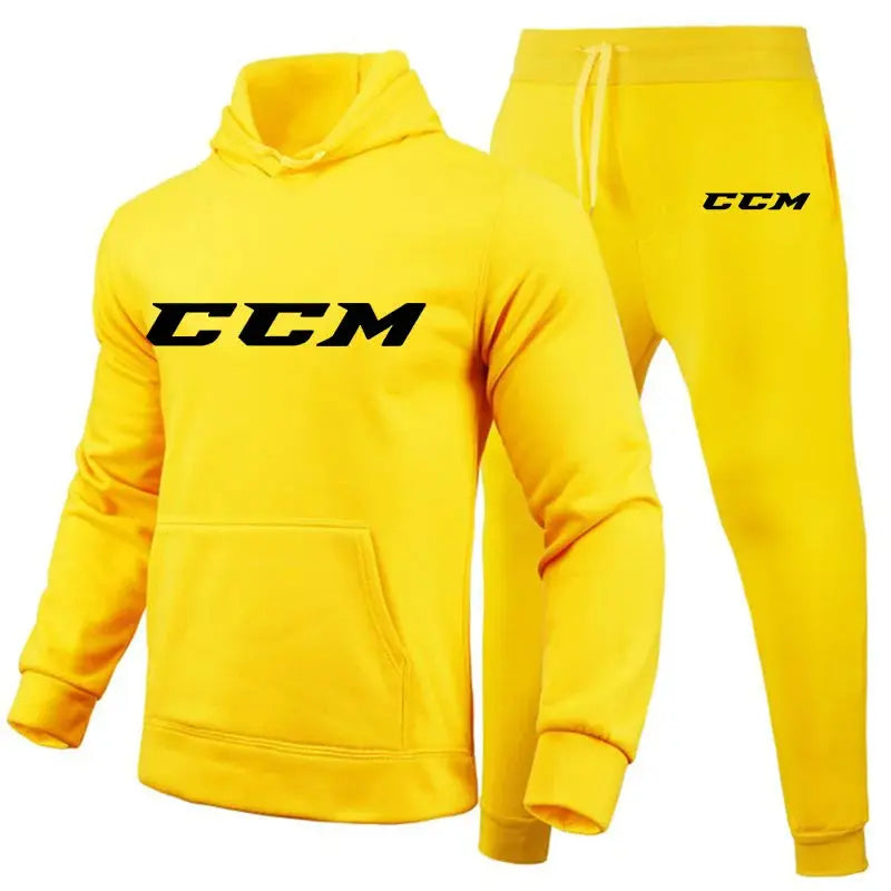 Men CCM Tracksuit Casual 2 Pieces Sets Sweatshirt Hooded+Sweatpants CCM Print Sportswear Mens Clothes Jogger Sport Suit Sunrise-sunsetsales