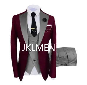 New Costume Slim Fit Men Suits Slim Fit Business Suits Groom Black Tuxedos for Formal Wedding Suits Jacket Pant Vest 3 Pieces Sunrise-sunsetsales