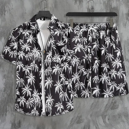 Beach Clothes For Men 2 Piece Set Hawaiian Shirt and Shorts Set Men Fashion Clothing Printing Casual Outfits Summer Beachwear Sunrise-sunsetsales