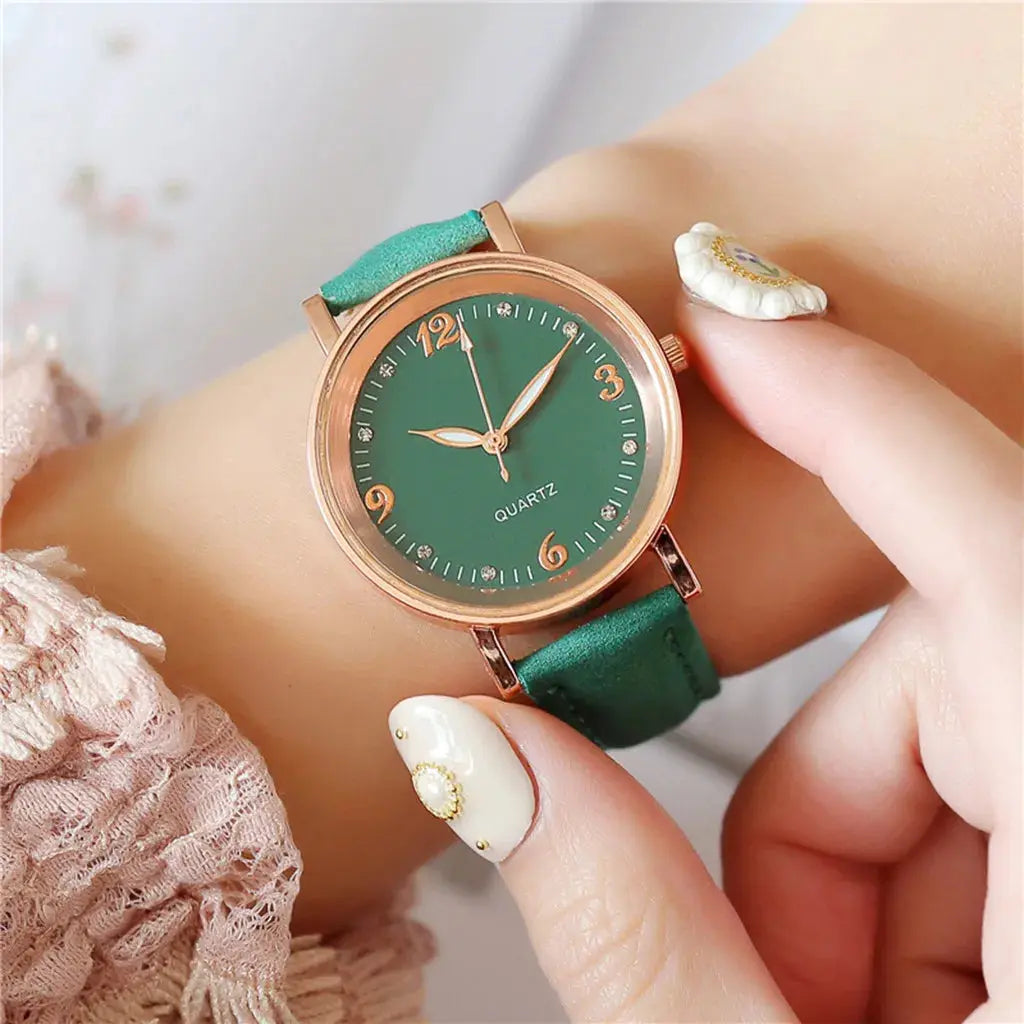 Luxury Bracelet Watch Women's Rose Gold Stainless Alloy Quartz Watches Simple Style Leather Strap Wrist Watch Luminous Watches Sunrise-sunsetsales