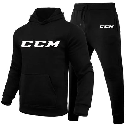 Men CCM Tracksuit Casual 2 Pieces Sets Sweatshirt Hooded+Sweatpants CCM Print Sportswear Mens Clothes Jogger Sport Suit Sunrise-sunsetsales