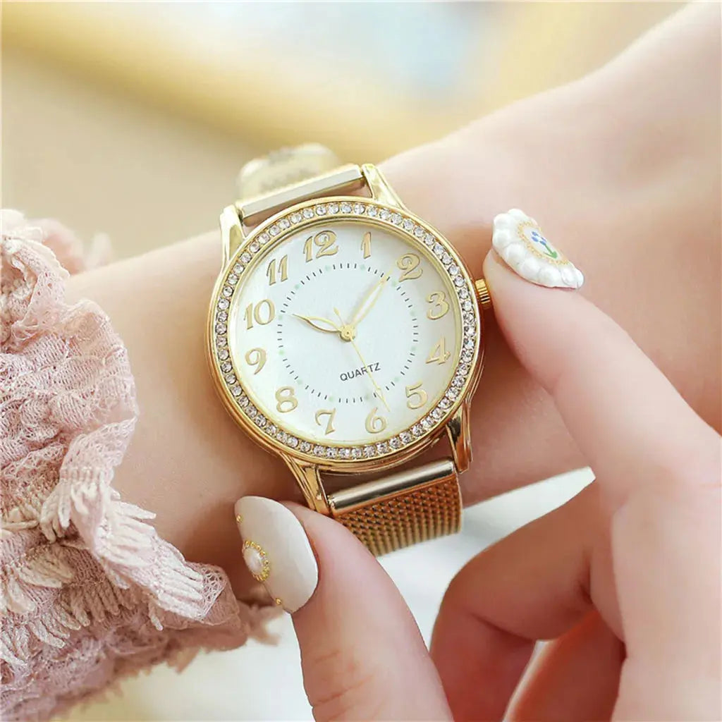 Watch For Women Luxury Watches Quartz Watch Stainless Steel Dial Casual Bracele Watch Ladies Quartz Wristwatch Simple Atmosphere Sunrise-sunsetsales