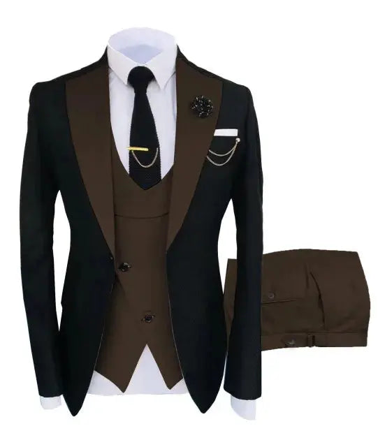 New Costume Slim Fit Men Suits Slim Fit Business Suits Groom Black Tuxedos for Formal Wedding Suits Jacket Pant Vest 3 Pieces Sunrise-sunsetsales