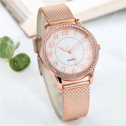 Watch For Women Luxury Watches Quartz Watch Stainless Steel Dial Casual Bracele Watch Ladies Quartz Wristwatch Simple Atmosphere Sunrise-sunsetsales