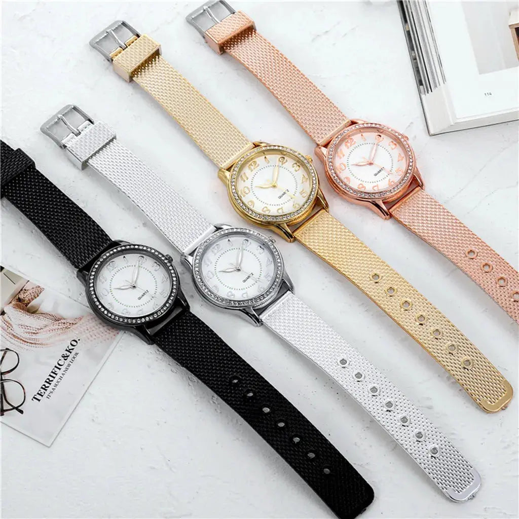 Watch For Women Luxury Watches Quartz Watch Stainless Steel Dial Casual Bracele Watch Ladies Quartz Wristwatch Simple Atmosphere Sunrise-sunsetsales