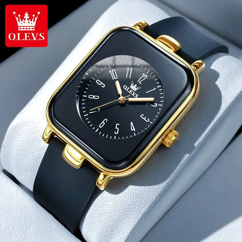 OLEVS Square Dial Ladies' Watches Fashion Casual Waterproof Luminous Watch Simple Silicone Strap Quartz Watch for Women 9961 Sunrise-sunsetsales