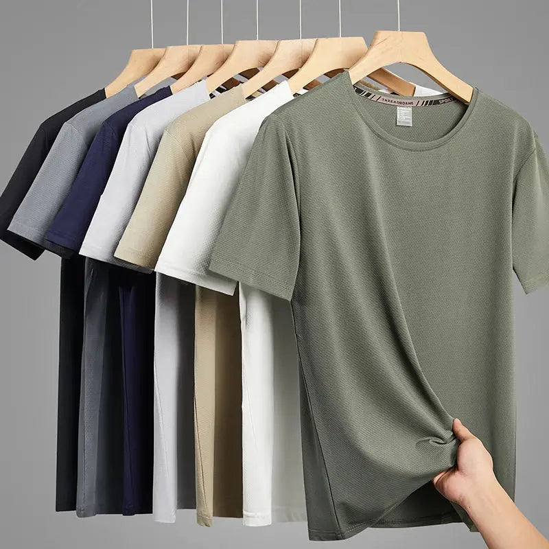 Quick Dry Sport Fashion T Shirt Men'S 2024 Short Sleeves Summer Casual Black Green OverSize 6XL 7XL Top Tees GYM Tshirt Clothes Sunrise-sunsetsales