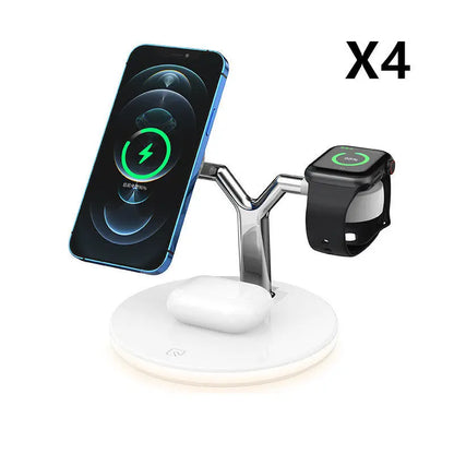 Compatible with Apple, 3 In 1 Magnetic Wireless Charger 15W Fast Charging Station For Magsafe Chargers Sunrise-sunsetsales