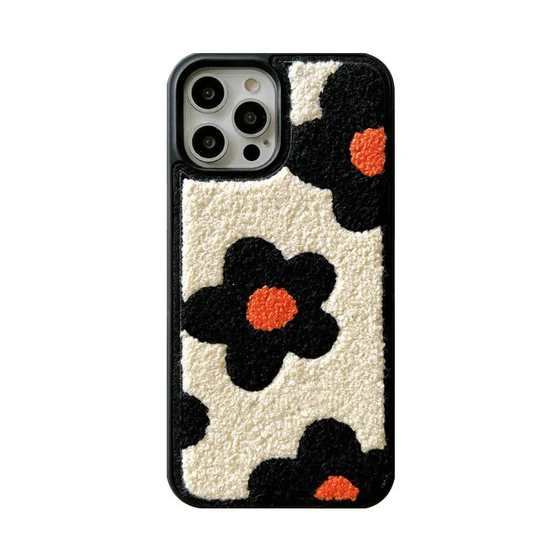 Plush Flowers Are Suitable For Ladies Autumn And Winter Mobile Phone Cases Sunrise-sunsetsales