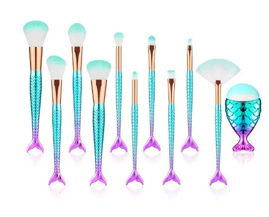 Mermaid Shaped Makeup Brushes Sunrise-sunsetsales