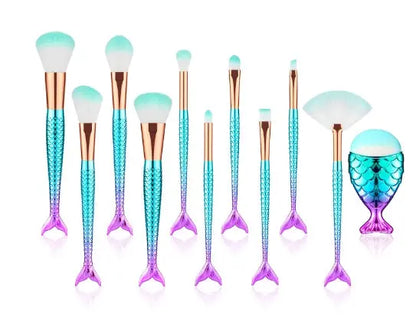 Mermaid Shaped Makeup Brushes Sunrise-sunsetsales